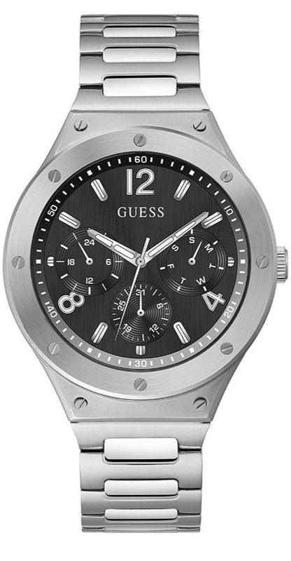 Buy Shop Guess Scope Black Dial Silver Steel Strap Watch for Men - GW0454G1 USA Online