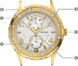Buy Shop Guess Siren Diamonds Silver Dial Gold Steel Strap Watch for Women - W0442L2 USA Online