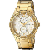 Buy Shop Guess Siren Diamonds Silver Dial Gold Steel Strap Watch for Women - W0442L2 USA Online