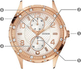 Buy Shop Guess Siren Diamonds White Dial Rose Gold Steel Strap Watch for Women - W0442L3 USA Online