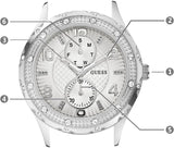 Buy Shop Guess Siren White Dial Silver Steel Strap Watch for Women - W0442L1 USA Online