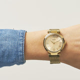 Buy Shop Guess Soho Champagne Dial Stainless Steel Mesh Bracelet Watch For Women - W0638L2 USA Online