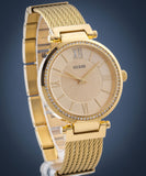 Buy Shop Guess Soho Champagne Dial Stainless Steel Mesh Bracelet Watch For Women - W0638L2 USA Online