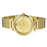 Buy Shop Guess Soho Champagne Dial Stainless Steel Mesh Bracelet Watch For Women - W0638L2 USA Online