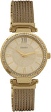 Buy Shop Guess Soho Champagne Dial Stainless Steel Mesh Bracelet Watch For Women - W0638L2 USA Online