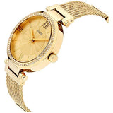 Buy Shop Guess Soho Champagne Dial Stainless Steel Mesh Bracelet Watch For Women - W0638L2 USA Online