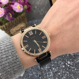Buy Shop Guess Soho Diamonds Black Dial Black Mesh Bracelet Watch for Women - W0638L5 USA Online