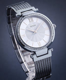 Buy Shop Guess Soho Diamonds Blue Dial Blue Mesh Bracelet Watch For Women - W0638L3 USA Online