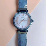Buy Shop Guess Soho Diamonds Blue Dial Blue Mesh Bracelet Watch For Women - W0638L3 USA Online