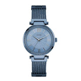 Buy Shop Guess Soho Diamonds Blue Dial Blue Mesh Bracelet Watch For Women - W0638L3 USA Online