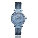 Buy Shop Guess Soho Diamonds Blue Dial Blue Mesh Bracelet Watch For Women - W0638L3 USA Online