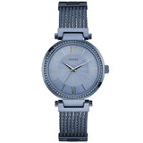 Buy Shop Guess Soho Diamonds Blue Dial Blue Mesh Bracelet Watch For Women - W0638L3 USA Online