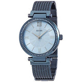 Buy Shop Guess Soho Diamonds Blue Dial Blue Mesh Bracelet Watch For Women - W0638L3 USA Online