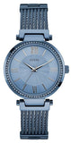 Buy Shop Guess Soho Diamonds Blue Dial Blue Mesh Bracelet Watch For Women - W0638L3 USA Online