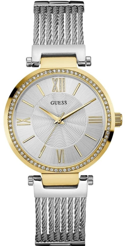Buy Shop Guess Soho Diamonds Silver Dial Silver Mesh Bracelet Watch for Women - W0638L7 USA Online