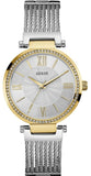 Buy Shop Guess Soho Diamonds Silver Dial Silver Mesh Bracelet Watch for Women - W0638L7 USA Online