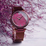 Buy Shop Guess Soho Pink Dial Pink Mesh Bracelet Watch For Women - W0638L6 USA Online