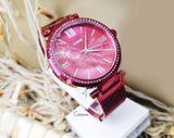 Buy Shop Guess Soho Pink Dial Pink Mesh Bracelet Watch For Women - W0638L6 USA Online