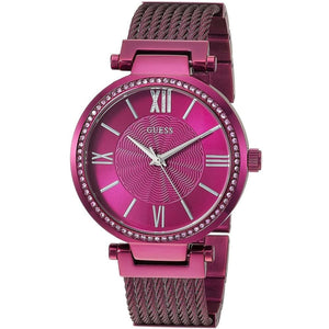 Buy Shop Guess Soho Pink Dial Pink Mesh Bracelet Watch For Women - W0638L6 USA Online