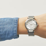 Buy Shop Guess Soho Silver DIal Stainless Steel Mesh Bracelet Watch For Women - W0638L1 USA Online