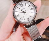 Buy Shop Guess Soho Silver DIal Stainless Steel Mesh Bracelet Watch For Women - W0638L1 USA Online