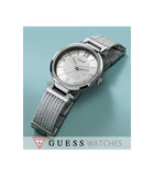 Buy Shop Guess Soho Silver DIal Stainless Steel Mesh Bracelet Watch For Women - W0638L1 USA Online