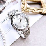 Buy Shop Guess Soho Silver DIal Stainless Steel Mesh Bracelet Watch For Women - W0638L1 USA Online