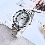 Buy Shop Guess Soho Silver DIal Stainless Steel Mesh Bracelet Watch For Women - W0638L1 USA Online