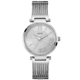 Buy Shop Guess Soho Silver DIal Stainless Steel Mesh Bracelet Watch For Women - W0638L1 USA Online