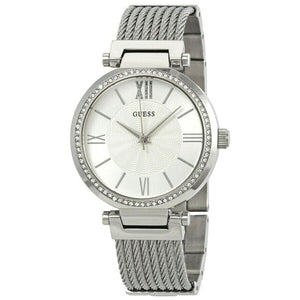 Buy Shop Guess Soho Silver DIal Stainless Steel Mesh Bracelet Watch For Women - W0638L1 USA Online