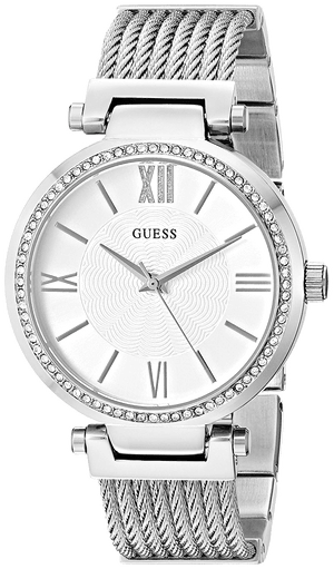 Buy Shop Guess Soho Silver DIal Stainless Steel Mesh Bracelet Watch For Women - W0638L1 USA Online
