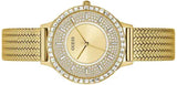 Buy Shop Guess Soiree Diamonds Gold Dial Gold Mesh Bracelet Watch for Women - GW0402L2 USA Online