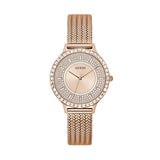 Buy Shop Guess Soiree Diamonds Rose Gold Dial Rose Gold Mesh Bracelet Watch for Women - GW0402L3 USA Online