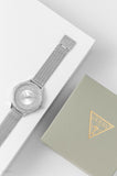 Buy Shop Guess Soiree Diamonds Silver Dial Silver Mesh Bracelet Watch for Women - GW0402L1 USA Online
