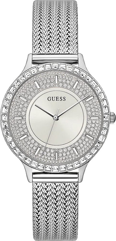 Buy Shop Guess Soiree Diamonds Silver Dial Silver Mesh Bracelet Watch for Women - GW0402L1 USA Online