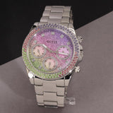 Buy Shop Guess Sol Chronograph Crystals Multicolor Dial Silver Steel Strap Watch For Women - GW0483L1 USA Online