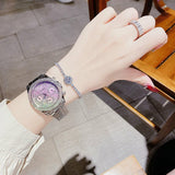 Buy Shop Guess Sol Chronograph Crystals Multicolor Dial Silver Steel Strap Watch For Women - GW0483L1 USA Online