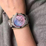 Buy Shop Guess Sol Chronograph Crystals Multicolor Dial Silver Steel Strap Watch For Women - GW0483L1 USA Online