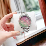 Buy Shop Guess Sol Chronograph Crystals Multicolor Dial Silver Steel Strap Watch For Women - GW0483L1 USA Online