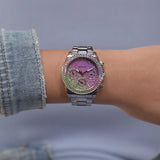 Buy Shop Guess Sol Chronograph Crystals Multicolor Dial Silver Steel Strap Watch For Women - GW0483L1 USA Online