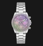 Buy Shop Guess Sol Chronograph Crystals Multicolor Dial Silver Steel Strap Watch For Women - GW0483L1 USA Online