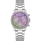 Buy Shop Guess Sol Chronograph Crystals Multicolor Dial Silver Steel Strap Watch For Women - GW0483L1 USA Online