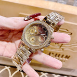 Buy Shop Guess Sol Chronograph Gold Dial Gold Steel Strap Watch For Women - GW0483L2 USA Online