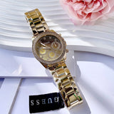 Buy Shop Guess Sol Chronograph Gold Dial Gold Steel Strap Watch For Women - GW0483L2 USA Online