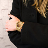 Buy Shop Guess Sol Chronograph Gold Dial Gold Steel Strap Watch For Women - GW0483L2 USA Online