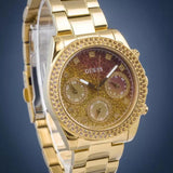 Buy Shop Guess Sol Chronograph Gold Dial Gold Steel Strap Watch For Women - GW0483L2 USA Online
