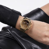 Buy Shop Guess Sol Chronograph Gold Dial Gold Steel Strap Watch For Women - GW0483L2 USA Online
