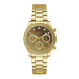 Buy Shop Guess Sol Chronograph Gold Dial Gold Steel Strap Watch For Women - GW0483L2 USA Online