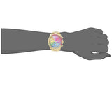 Guess Confetti Chronograph Rainbow Dial Gold Steel Strap Watch For Women - GW0483L4