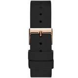 Buy Shop Guess Solar 40mm Black & Rose Gold Dial Black Rubber Strap Watch For Women - W1135L4 USA Online